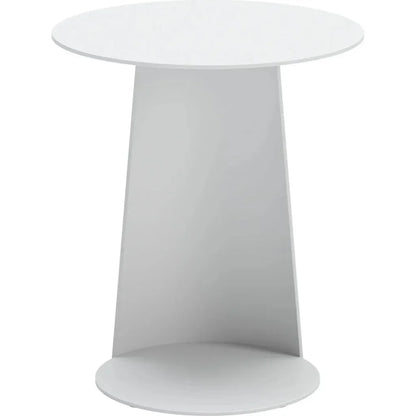 Sunny Isles Aluminum White Round Side Table - LOOMLAN - Zuo Modern - Outdoor Side Tables
