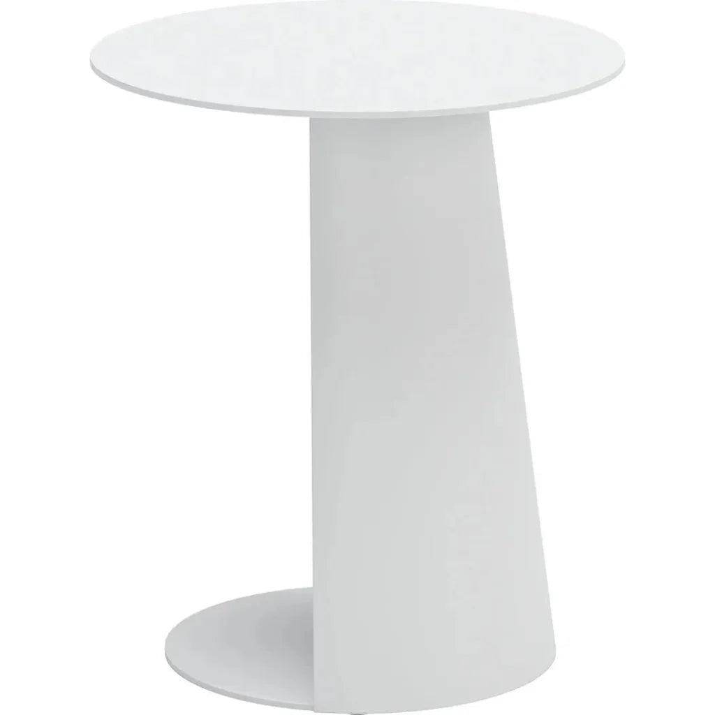 Sunny Isles Aluminum White Round Side Table - LOOMLAN - Zuo Modern - Outdoor Side Tables