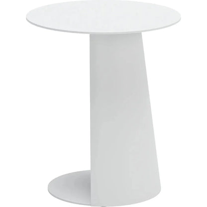 Sunny Isles Aluminum White Round Side Table - LOOMLAN - Zuo Modern - Outdoor Side Tables