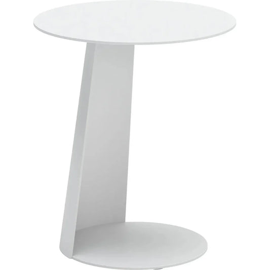 Sunny Isles Aluminum White Round Side Table - LOOMLAN - Zuo Modern - Outdoor Side Tables