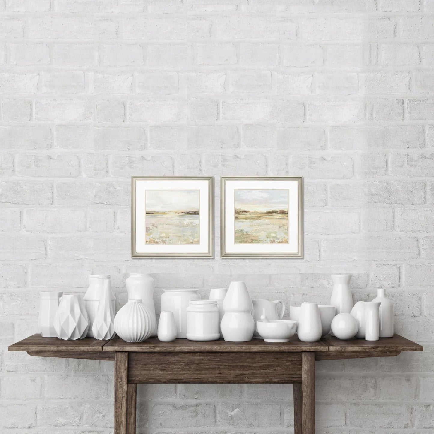 Sunset Glass Front Framed Wall Art 2PC