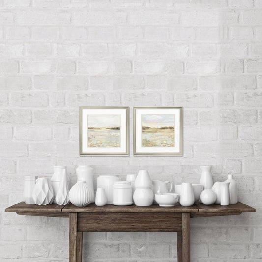 Sunset Glass Front Framed Wall Art 2PC