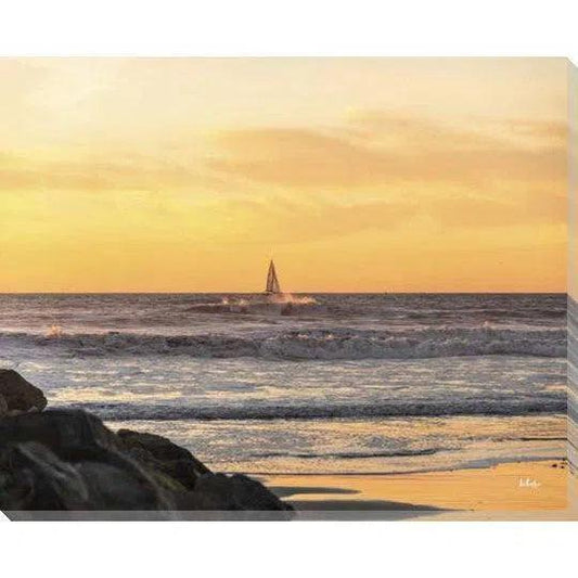 Sunset Sail Coastal Wall Art Indoor Outdoor Canvas - LOOMLAN - LOOMLAN - Canvas Art