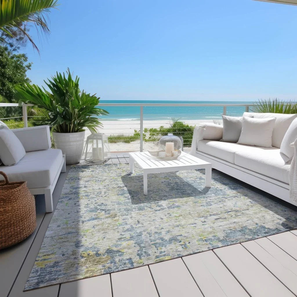 Suri Blue Washable Indoor-Outdoor Rug-Outdoor Rugs-LOOMLAN Rugs-LOOMLAN