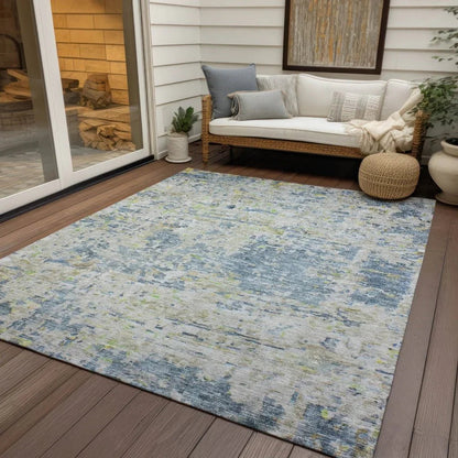 Suri Blue Washable Indoor-Outdoor Rug-Outdoor Rugs-LOOMLAN Rugs-LOOMLAN