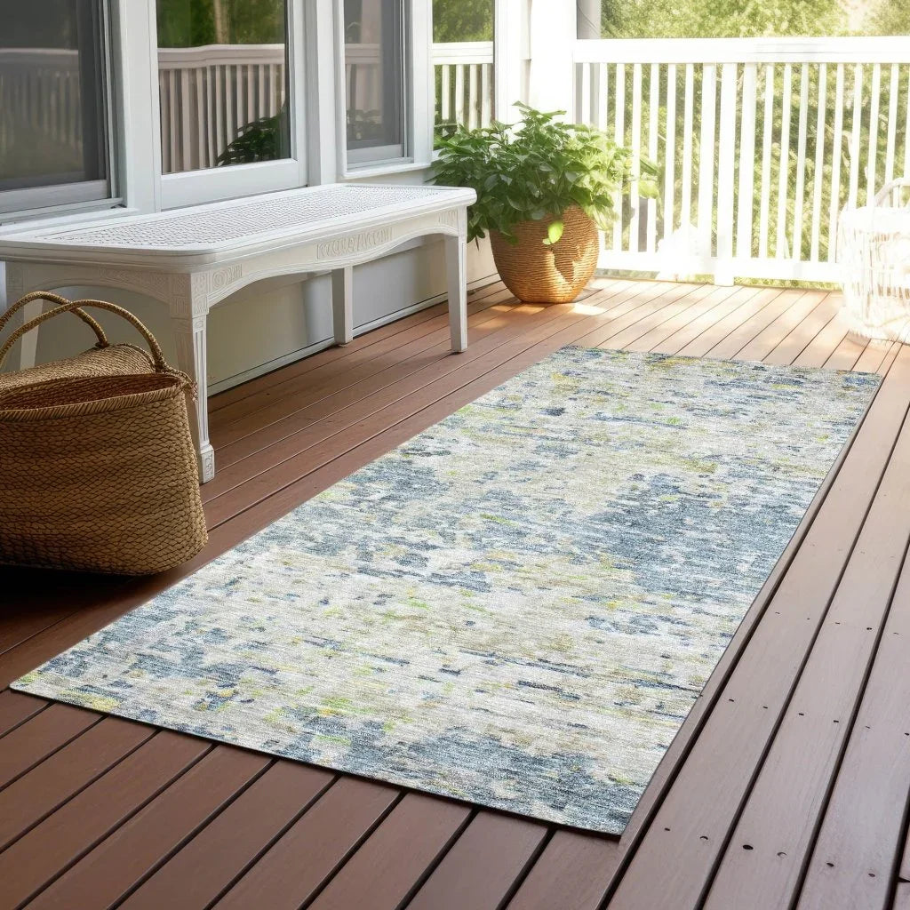 Suri Blue Washable Indoor-Outdoor Rug-Outdoor Rugs-LOOMLAN Rugs-LOOMLAN