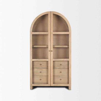 Suri Glass Doors Arched Bookcase