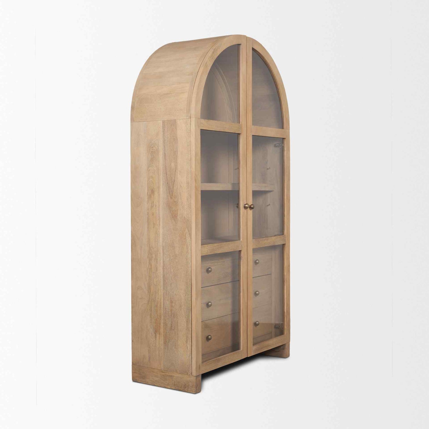 Suri Glass Doors Arched Bookcase