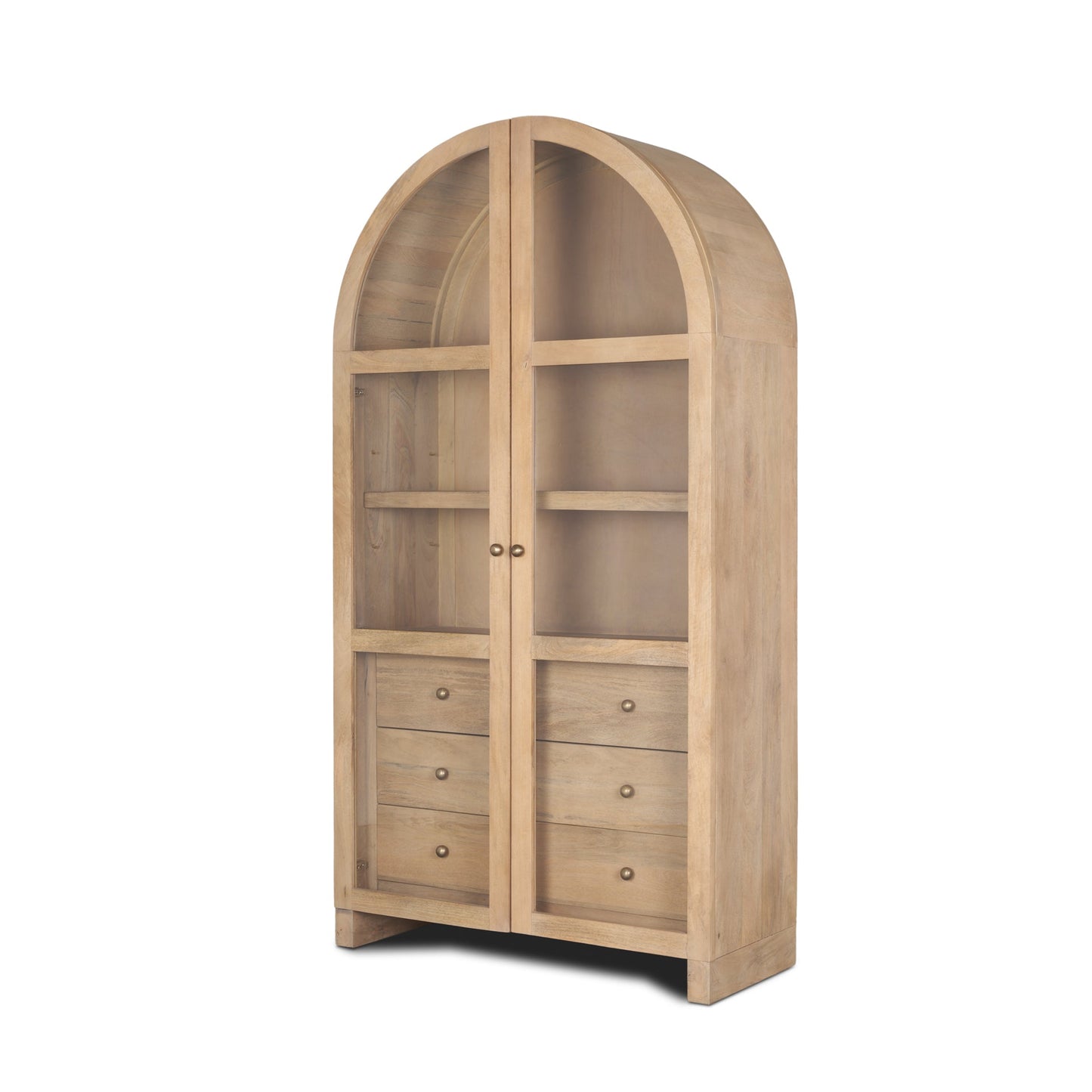 Suri Glass Doors Arched Bookcase