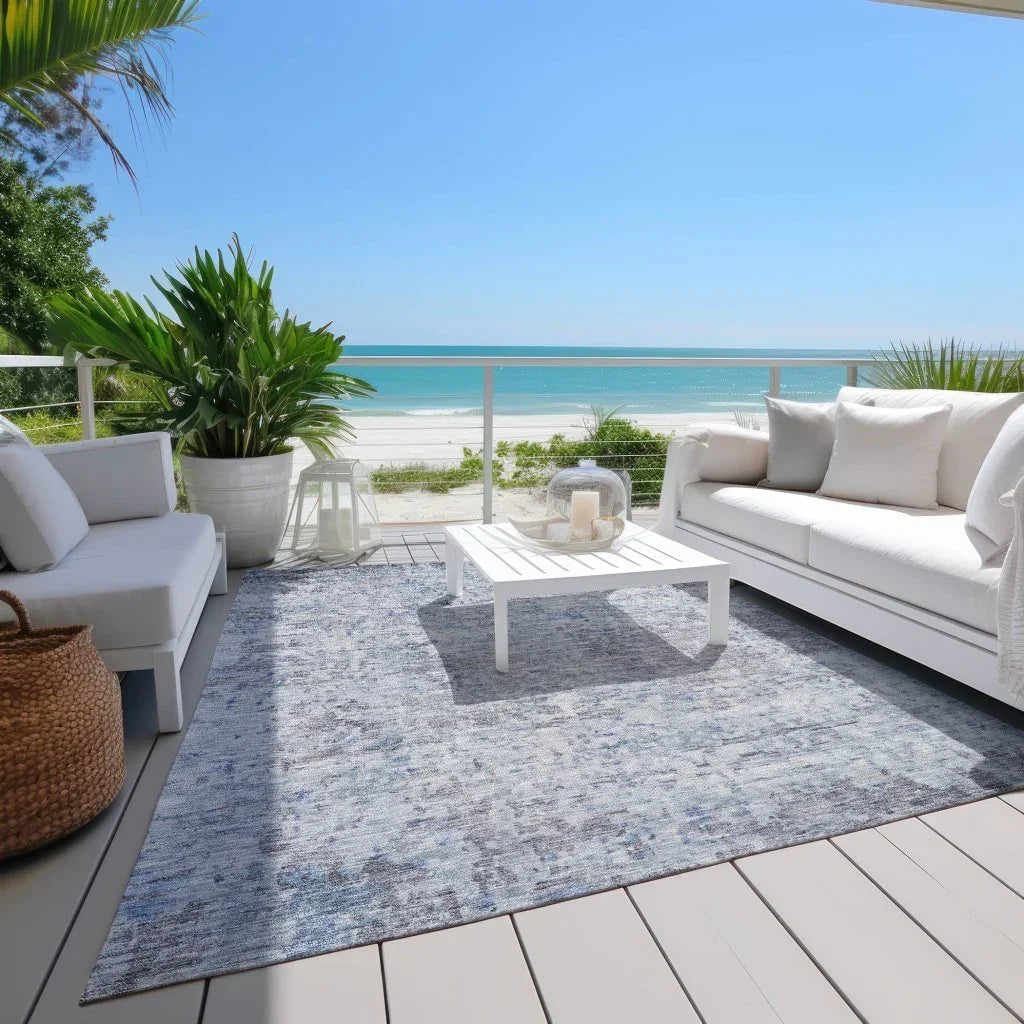 Suri Sky Washable Indoor-Outdoor Rug-Outdoor Rugs-LOOMLAN Rugs-LOOMLAN