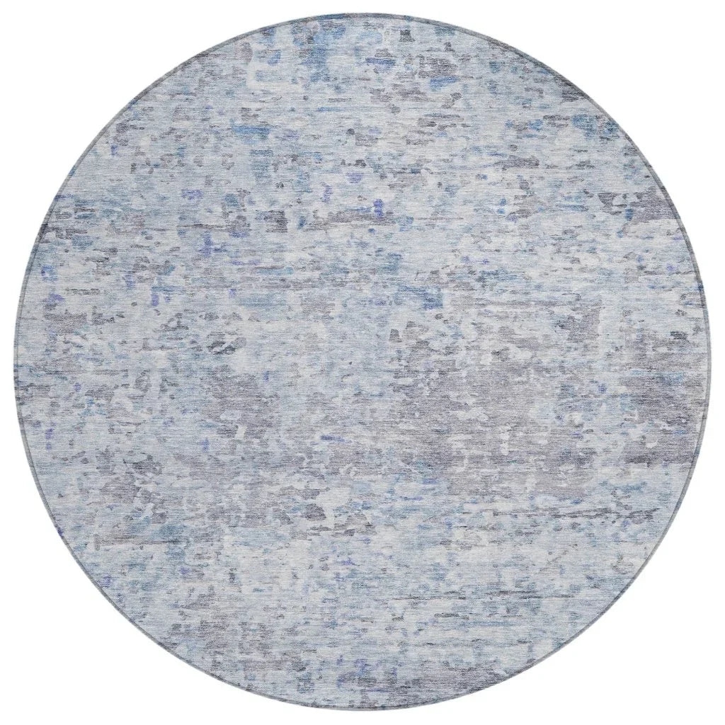 Suri Sky Washable Indoor-Outdoor Rug-Outdoor Rugs-LOOMLAN Rugs-8' x 8'-LOOMLAN