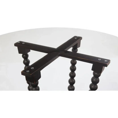 Susanna Wood & Glass Black Round Dining Table-Dining Tables-Bassett Mirror-LOOMLAN