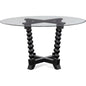 Susanna Wood & Glass Black Round Dining Table-Dining Tables-Bassett Mirror-LOOMLAN