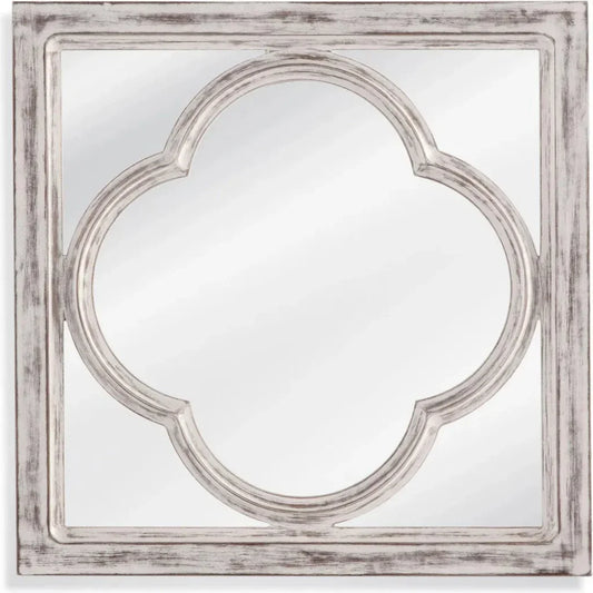 Sutter Wood White Wall Mirror - LOOMLAN - Bassett Mirror - Wall Mirrors