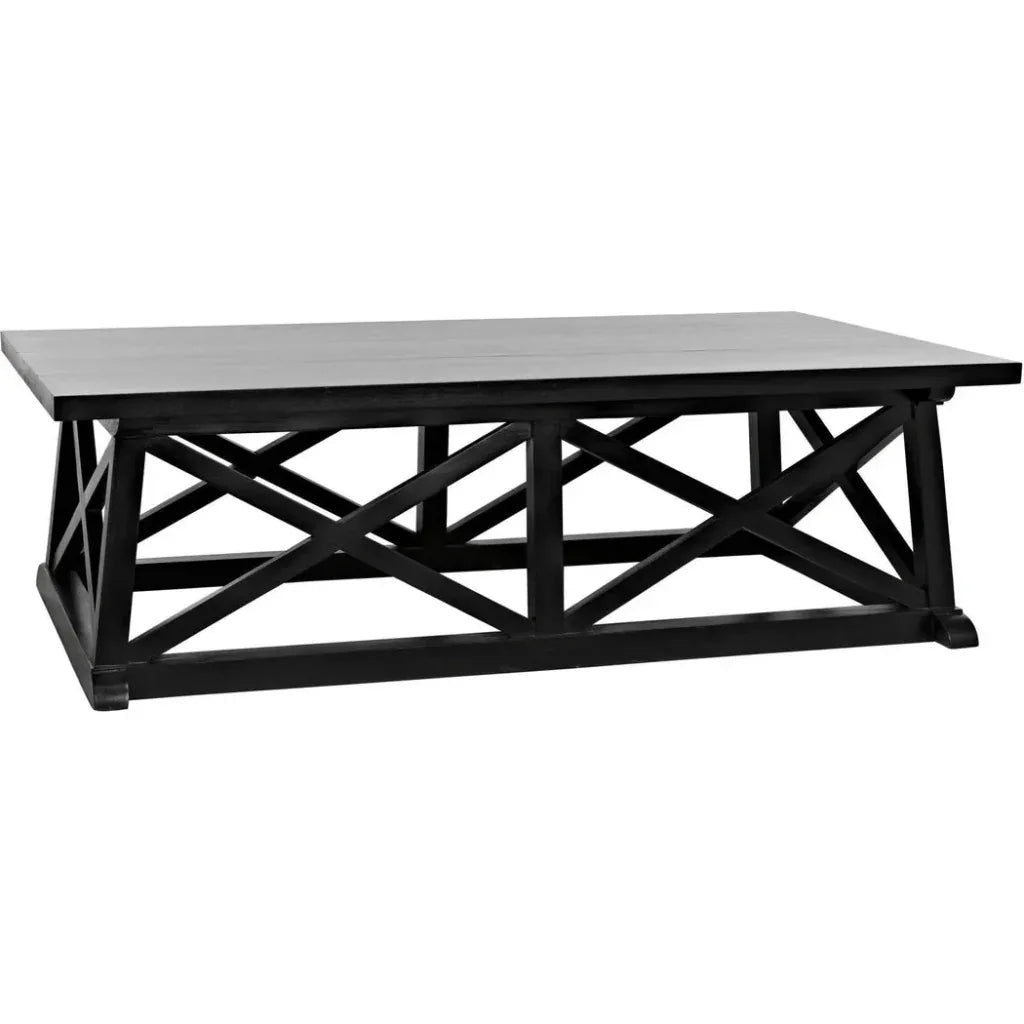 Sutton Wood Black Rectangle Coffee Table - LOOMLAN - Noir - Coffee Tables