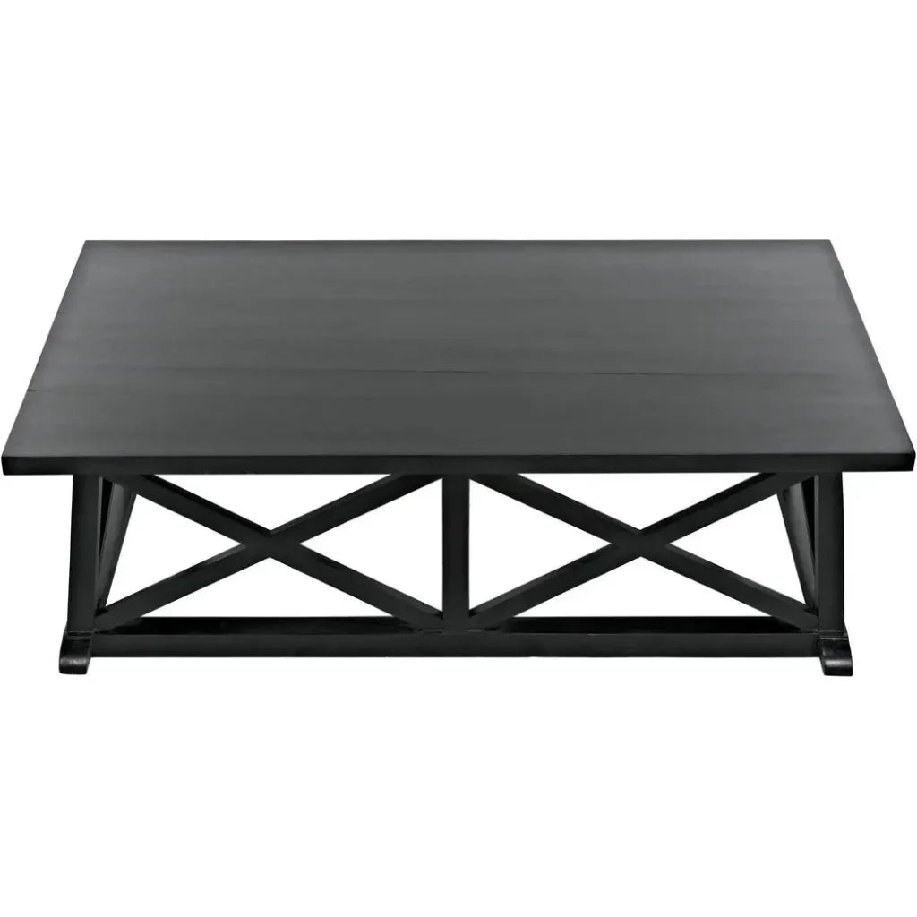 Sutton Wood Black Rectangle Coffee Table - LOOMLAN - Noir - Coffee Tables
