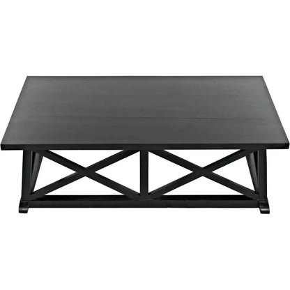 Sutton Wood Black Rectangle Coffee Table - LOOMLAN - Noir - Coffee Tables