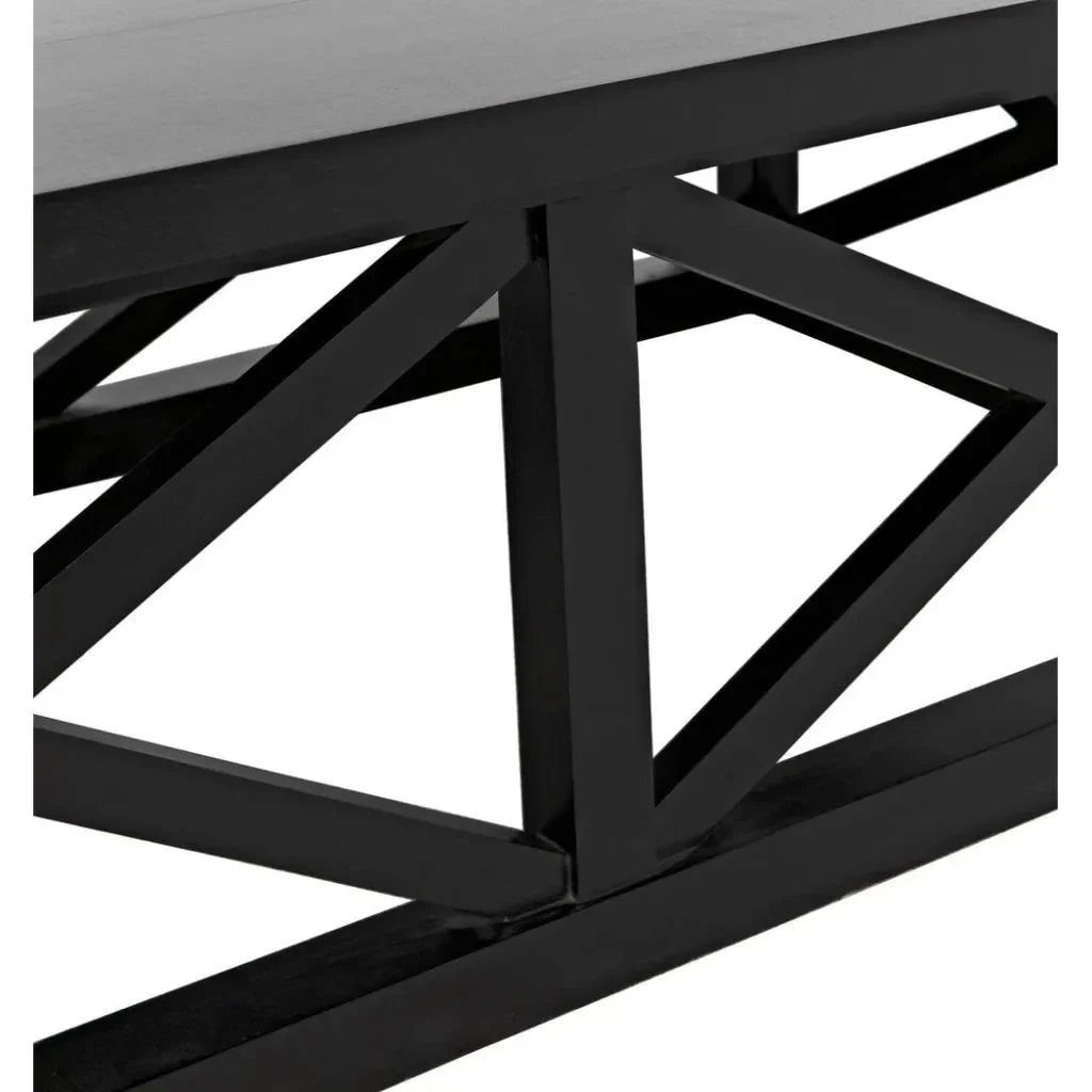 Sutton Wood Black Rectangle Coffee Table - LOOMLAN - Noir - Coffee Tables