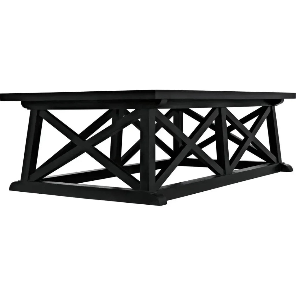 Sutton Wood Black Rectangle Coffee Table - LOOMLAN - Noir - Coffee Tables
