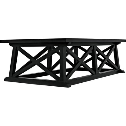 Sutton Wood Black Rectangle Coffee Table - LOOMLAN - Noir - Coffee Tables