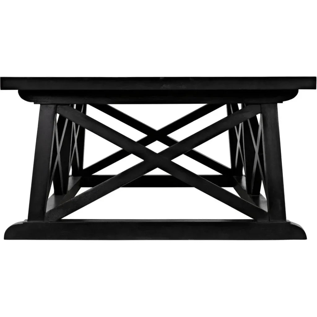 Sutton Wood Black Rectangle Coffee Table - LOOMLAN - Noir - Coffee Tables