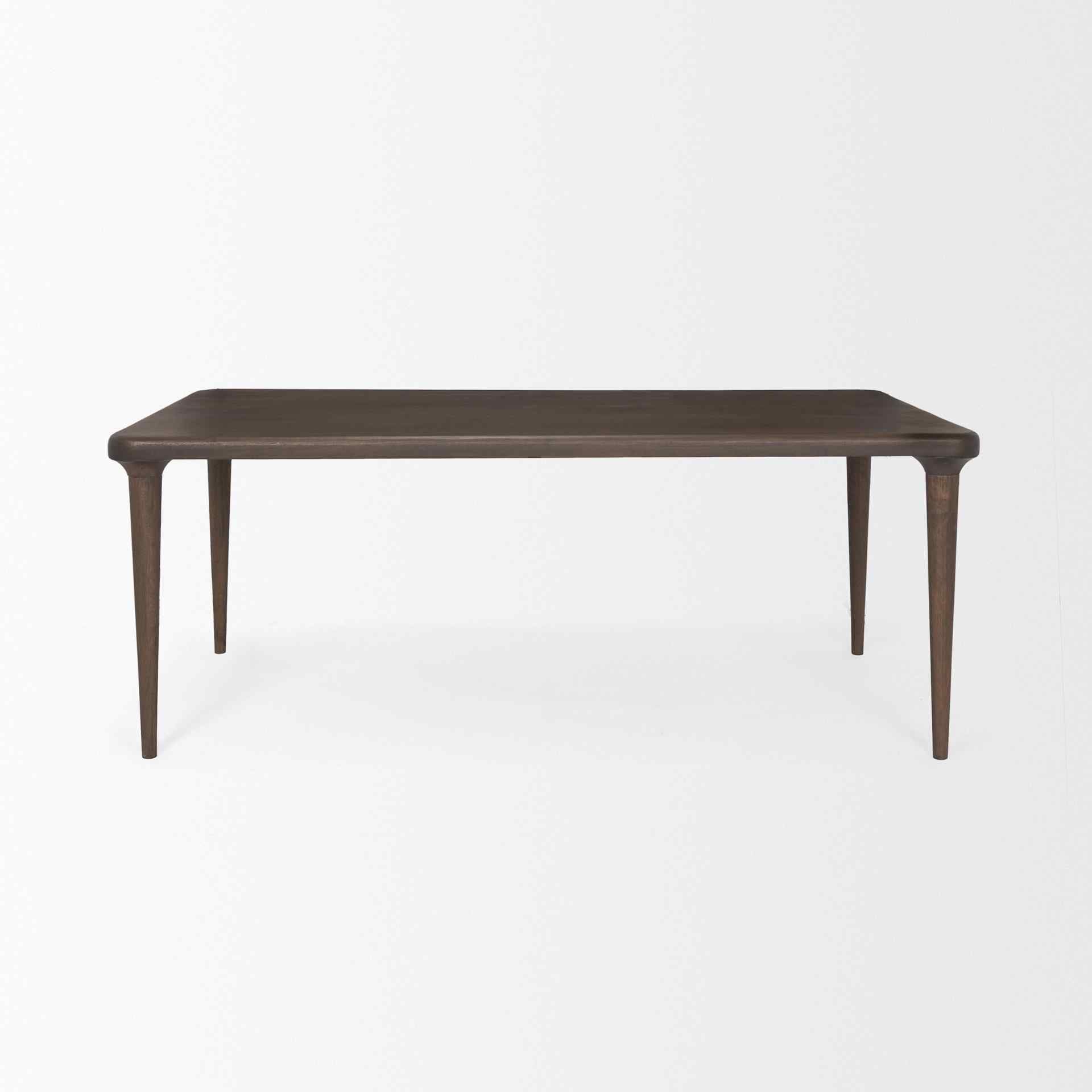 Suvan Wooden Brown Rectangular Dining Table-Dining Tables-Mercana-LOOMLAN