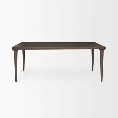 Suvan Wooden Brown Rectangular Dining Table-Dining Tables-Mercana-LOOMLAN