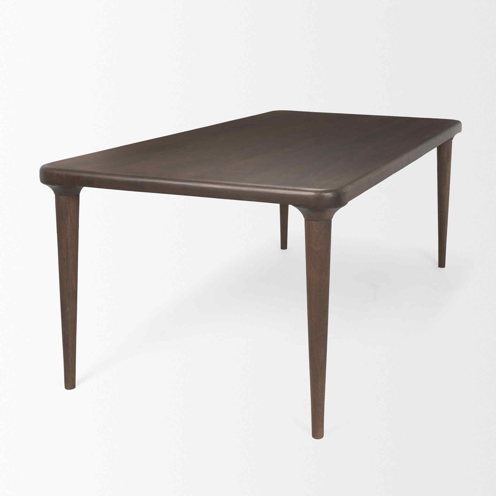 Suvan Wooden Brown Rectangular Dining Table-Dining Tables-Mercana-LOOMLAN