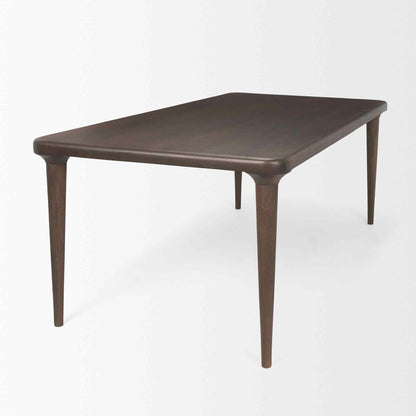 Suvan Wooden Brown Rectangular Dining Table-Dining Tables-Mercana-LOOMLAN