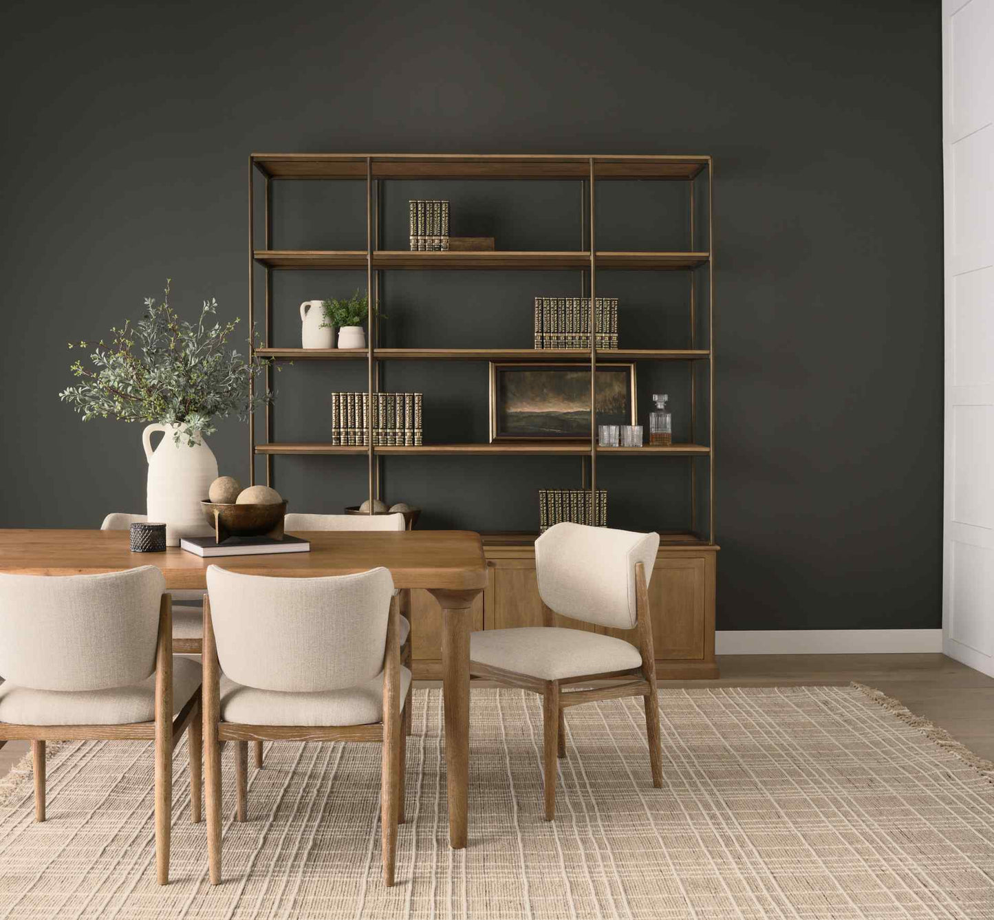 Suvan Wooden Brown Rectangular Dining Table-Dining Tables-Mercana-LOOMLAN