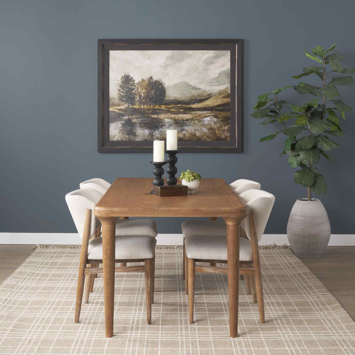 Suvan Wooden Brown Rectangular Dining Table-Dining Tables-Mercana-LOOMLAN