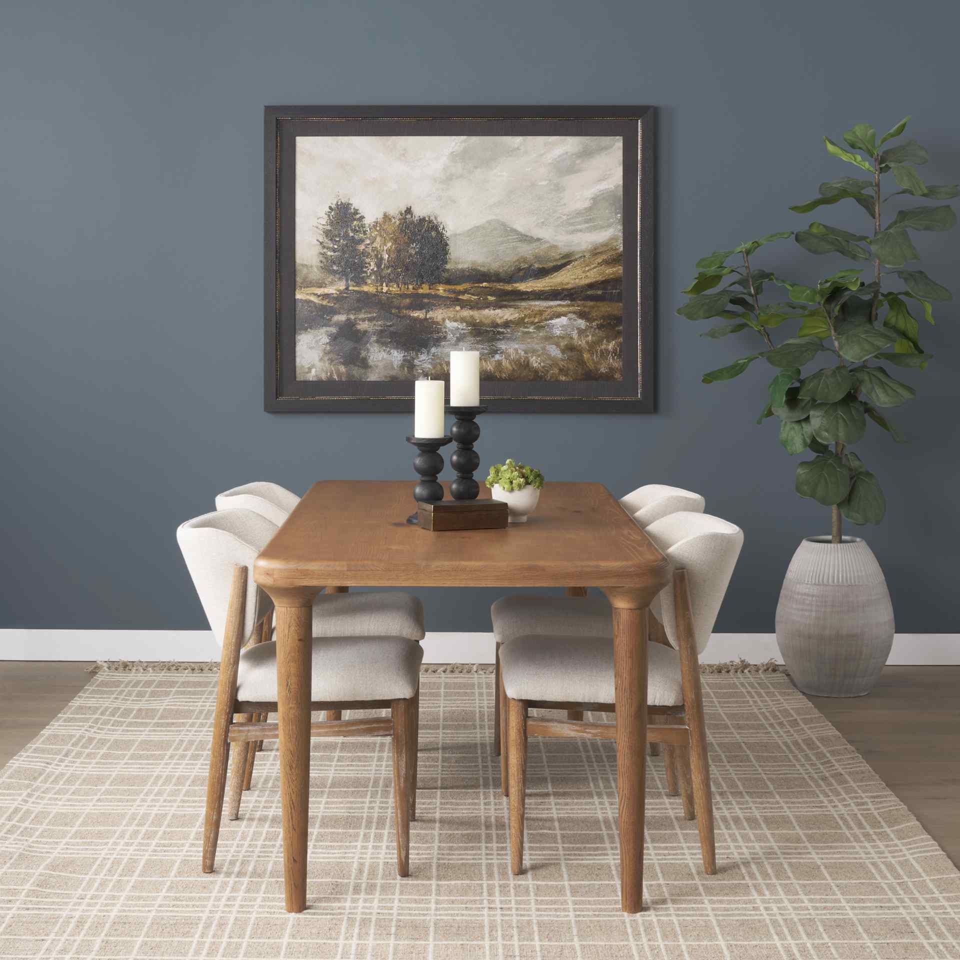 Suvan Wooden Brown Rectangular Dining Table-Dining Tables-Mercana-LOOMLAN