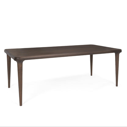 Suvan Wooden Brown Rectangular Dining Table-Dining Tables-Mercana-Large-Dark Brown-LOOMLAN