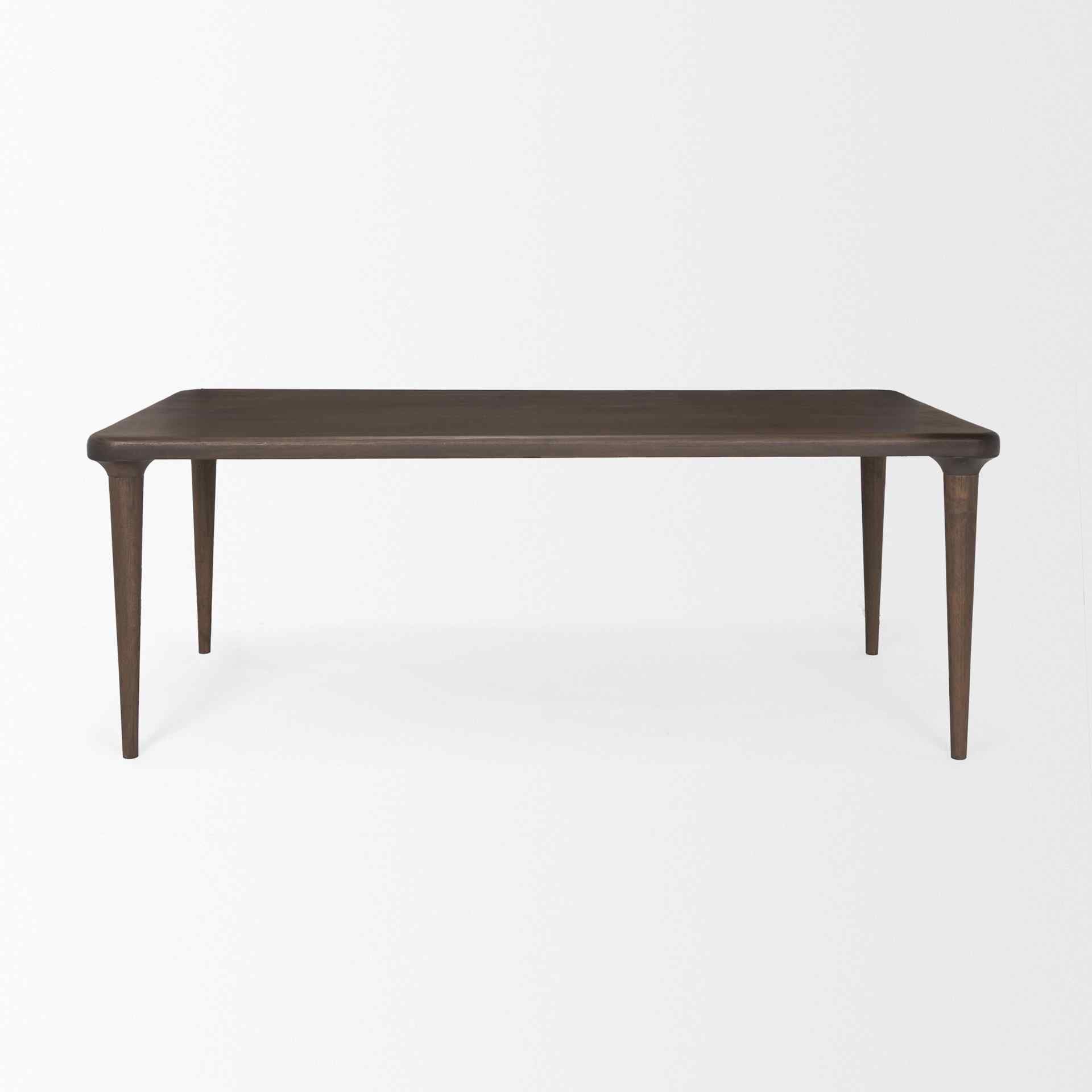 Suvan Wooden Brown Rectangular Dining Table-Dining Tables-Mercana-LOOMLAN