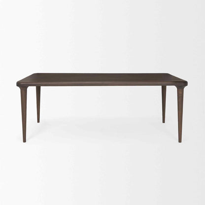 Suvan Wooden Brown Rectangular Dining Table-Dining Tables-Mercana-LOOMLAN