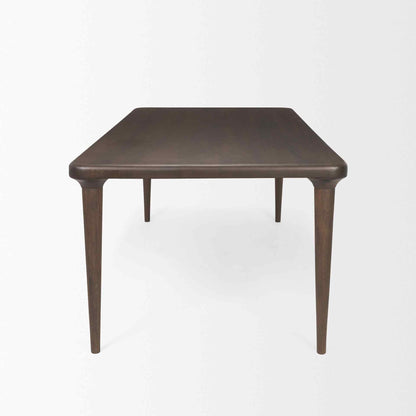 Suvan Wooden Brown Rectangular Dining Table-Dining Tables-Mercana-LOOMLAN