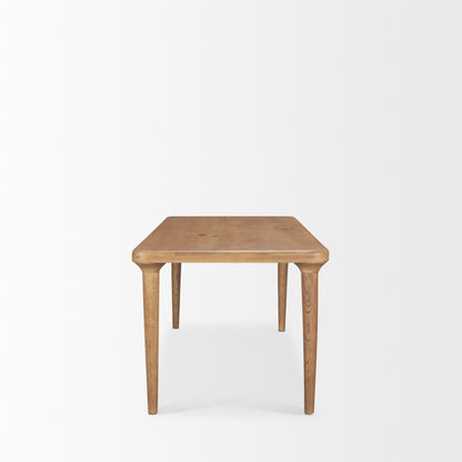 Suvan Wooden Brown Rectangular Dining Table-Dining Tables-Mercana-LOOMLAN