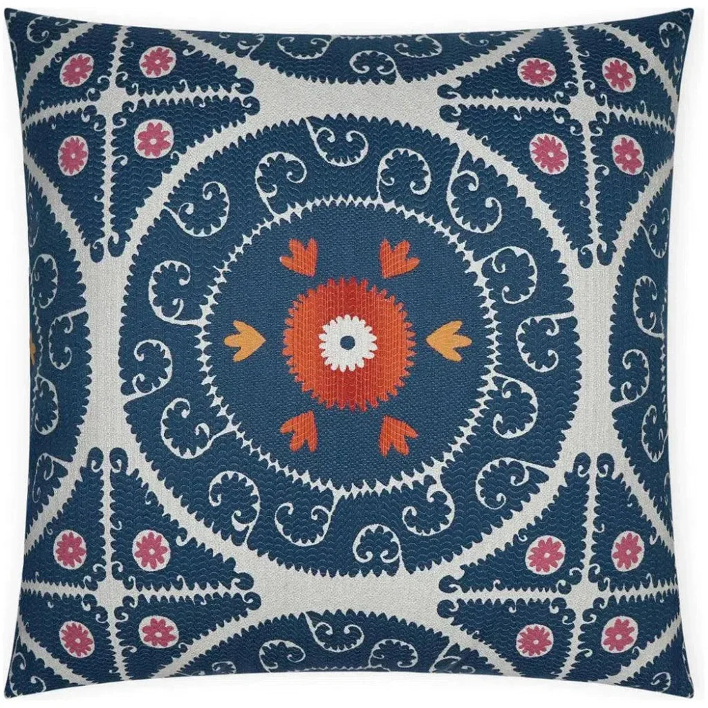 Suzandozi Denim Global Blue Large Throw Pillow Insert - LOOMLAN - D.V. Kap - Throw Pillows