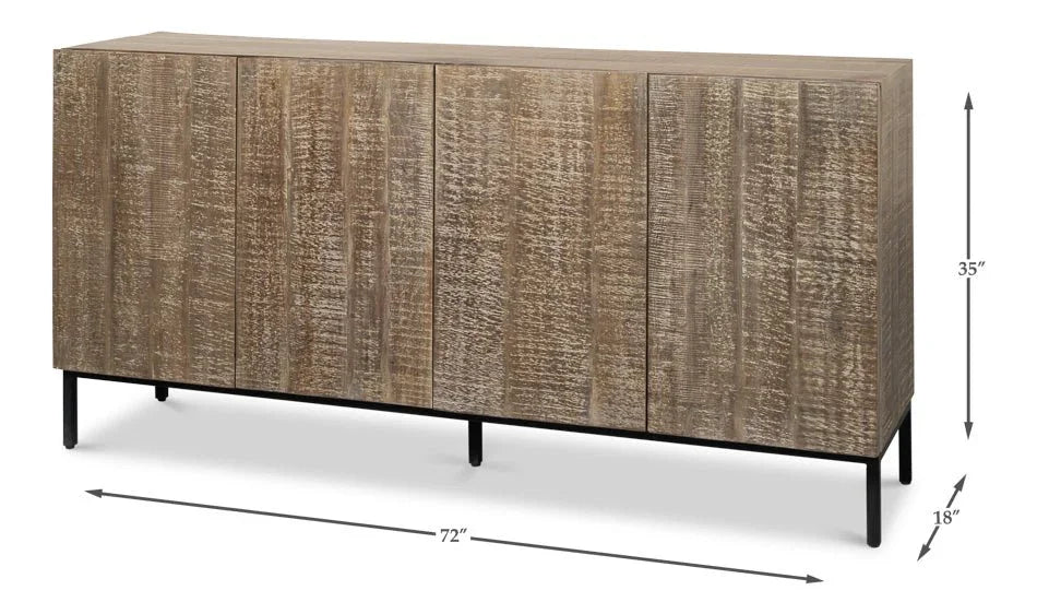 Suzette Four Door Wood Sideboard - LOOMLAN - Sarreid - Sideboards