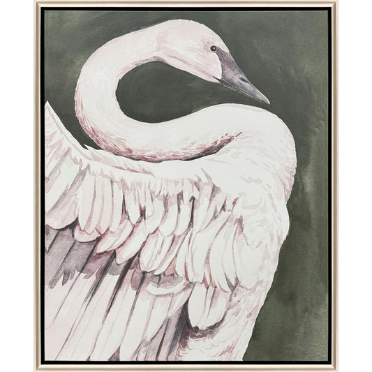 Swan Dance White Canvas Art