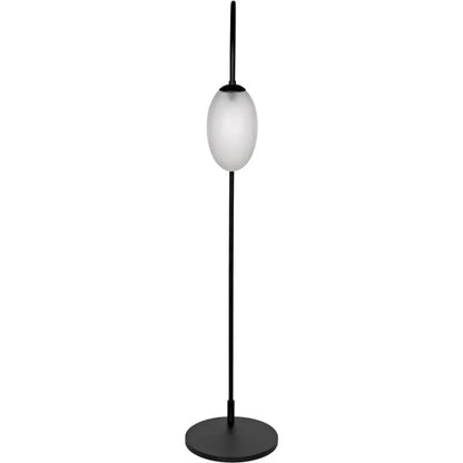 Swan Floor Lamp, Black Steel-Floor Lamps-Noir-LOOMLAN