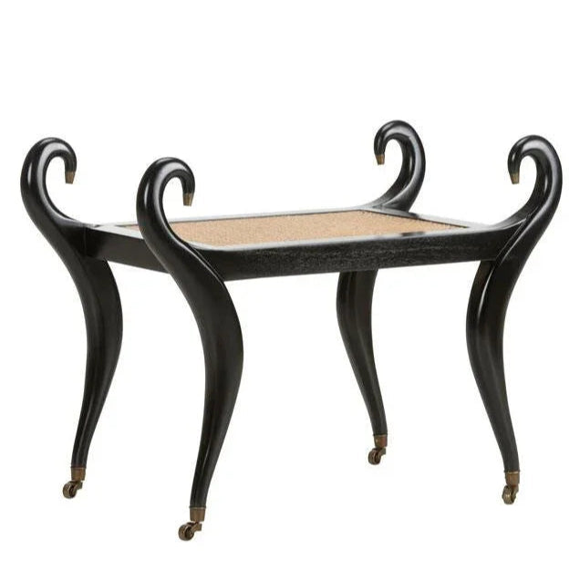 Swan Vanity Black Bedroom Bench - LOOMLAN - Chelsea House - Bedroom Benches