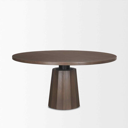 Swanson Wooden Round Pedestal Dining Table-Dining Tables-Mercana-LOOMLAN