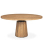 Swanson Wooden Round Pedestal Dining Table-Dining Tables-Mercana-Light Brown-LOOMLAN