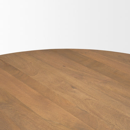 Swanson Wooden Round Pedestal Dining Table-Dining Tables-Mercana-LOOMLAN