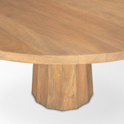 Swanson Wooden Round Pedestal Dining Table-Dining Tables-Mercana-LOOMLAN