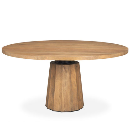 Swanson Wooden Round Pedestal Dining Table-Dining Tables-Mercana-LOOMLAN