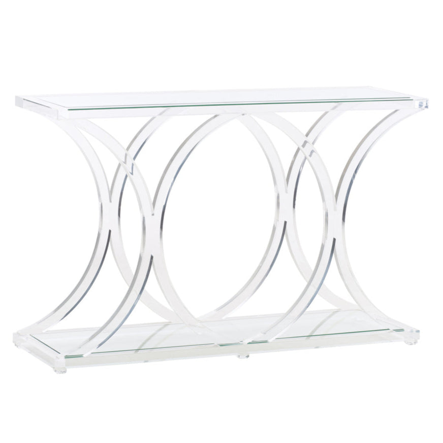Sweeping Acrylic Rectangular Console Table