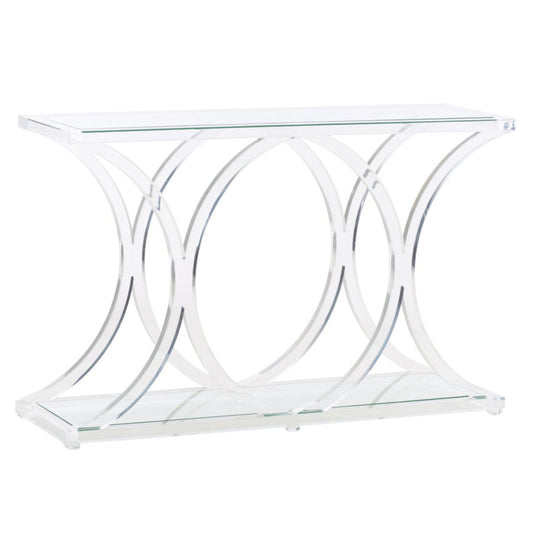 Sweeping Acrylic Rectangular Console Table