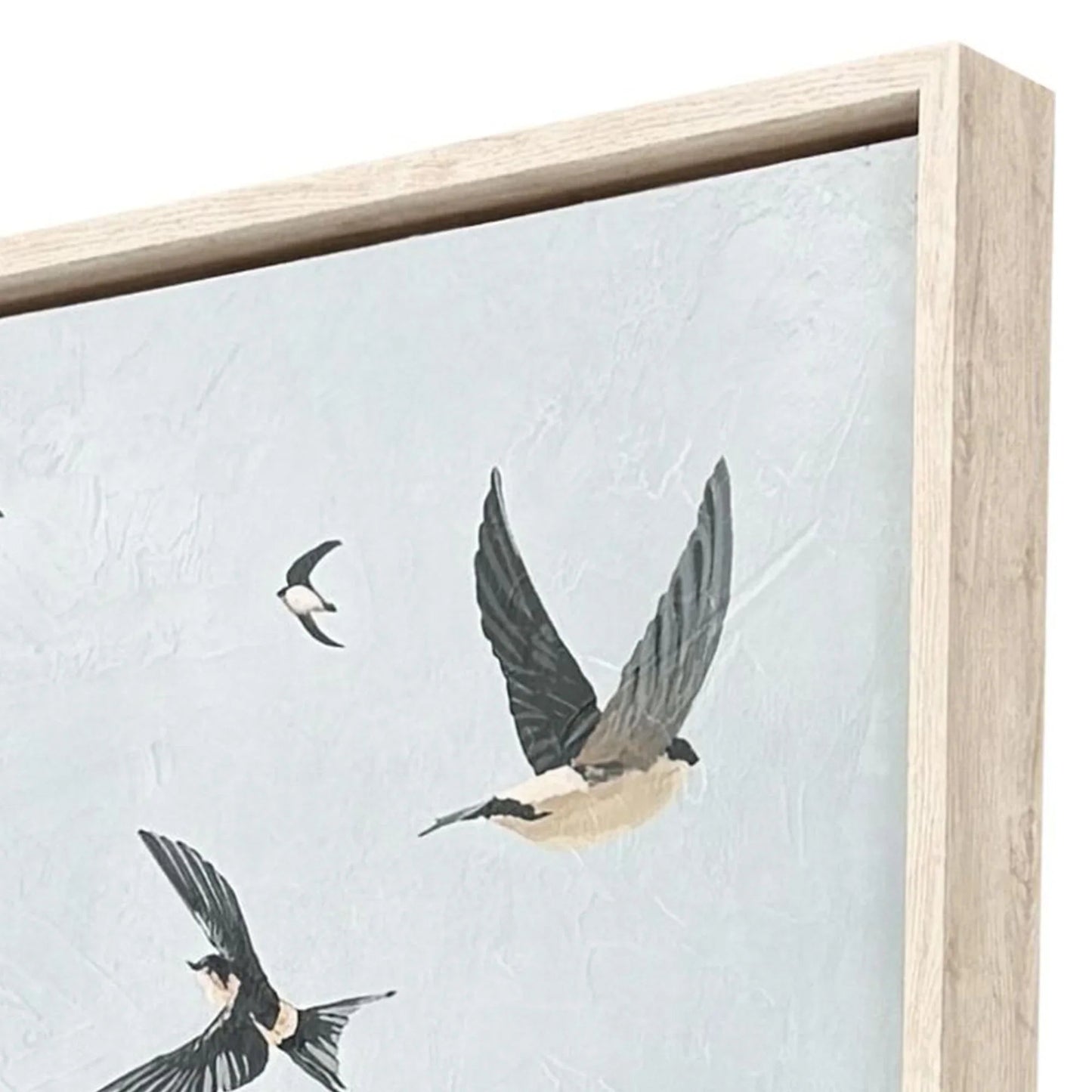 Swifts Hand-Applied Blue Framed Wall Art